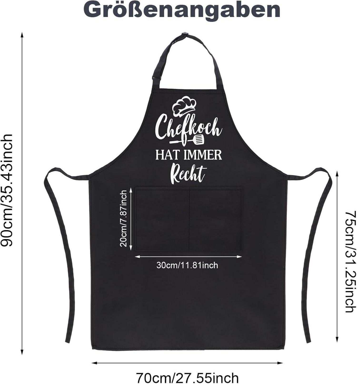 Lustige Kochschürze Männer Chefkoch Recht Grillschürze Doppeltasche