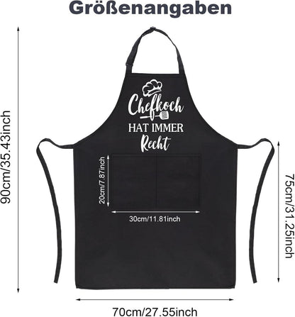 Lustige Kochschürze Männer Chefkoch Recht Grillschürze Doppeltasche