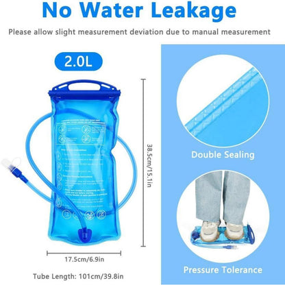 Trinkblase 2L für Rucksack, BPA-frei, auslaufsicher, Blau
