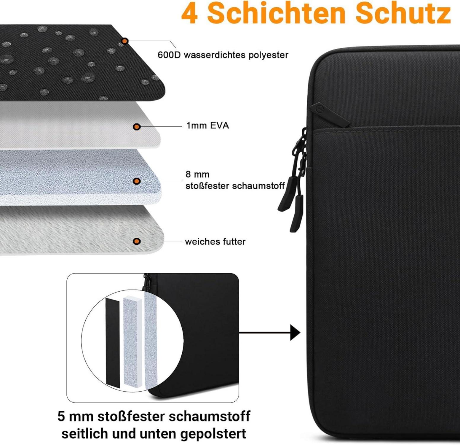 Laptop Hülle Tasche für 15-16 Zoll Acer Asus Dell Lenovo HP Schwarz