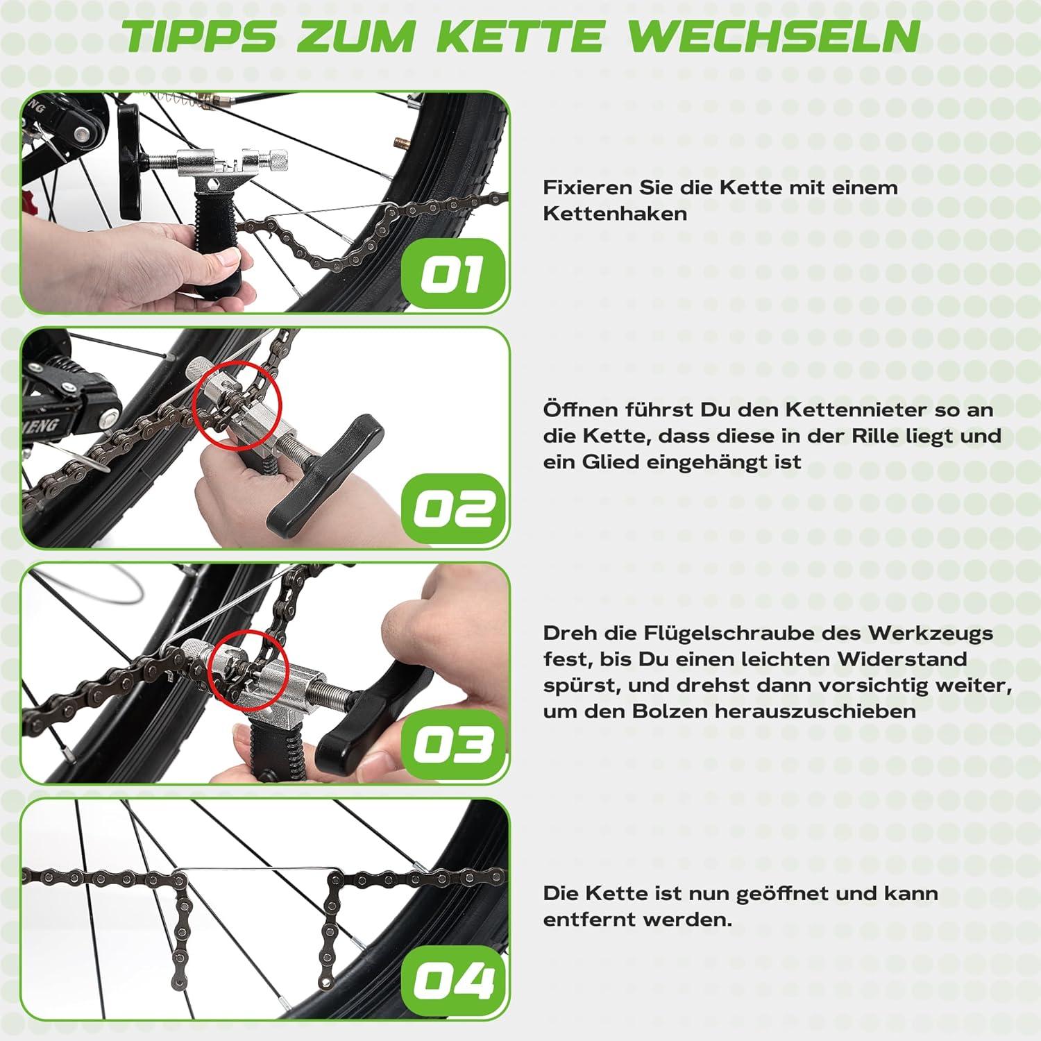 Fahrrad Werkzeug Set Kettennieter Reparatur 2.0 Kettenschloss
