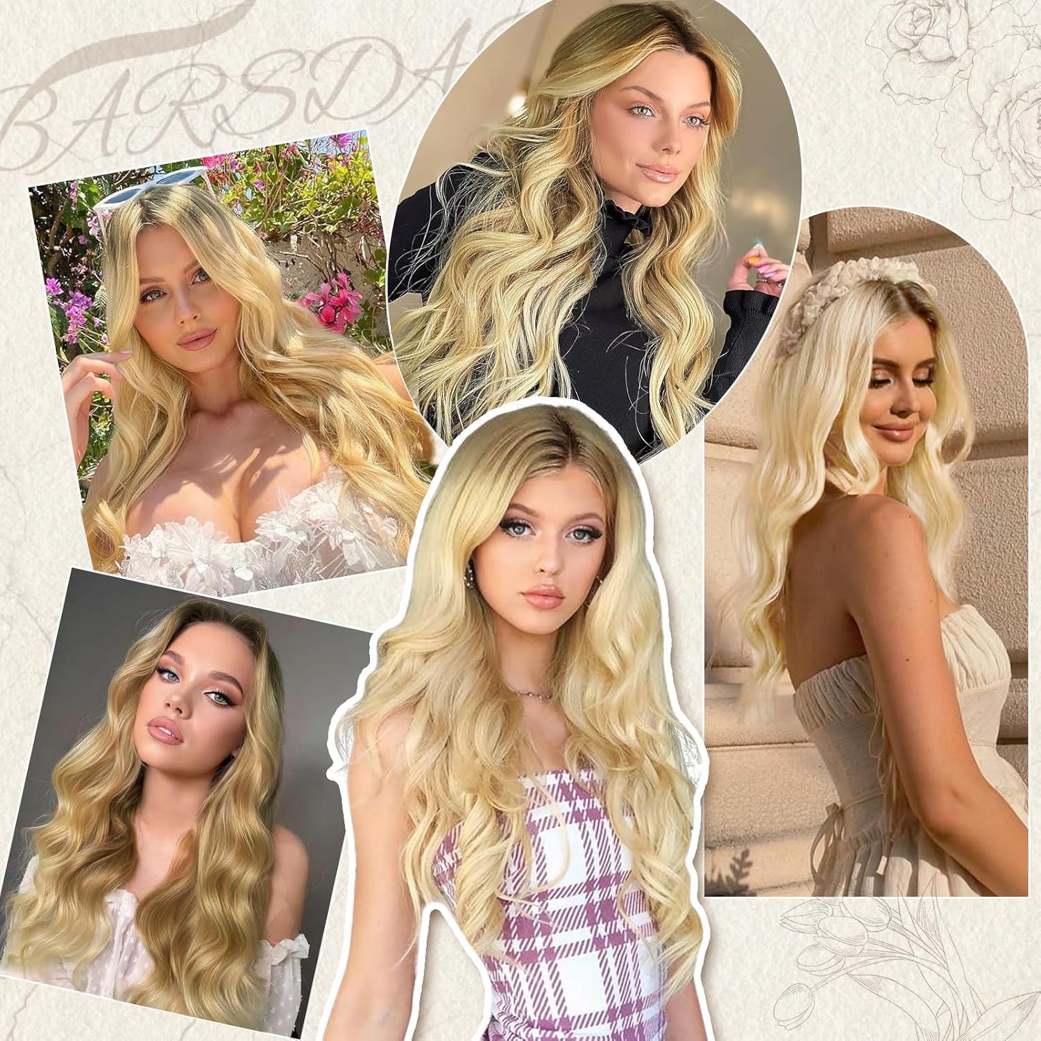 Perücke Blond 66cm Wellig Lace Front Natürlich Synthetisch Halloween