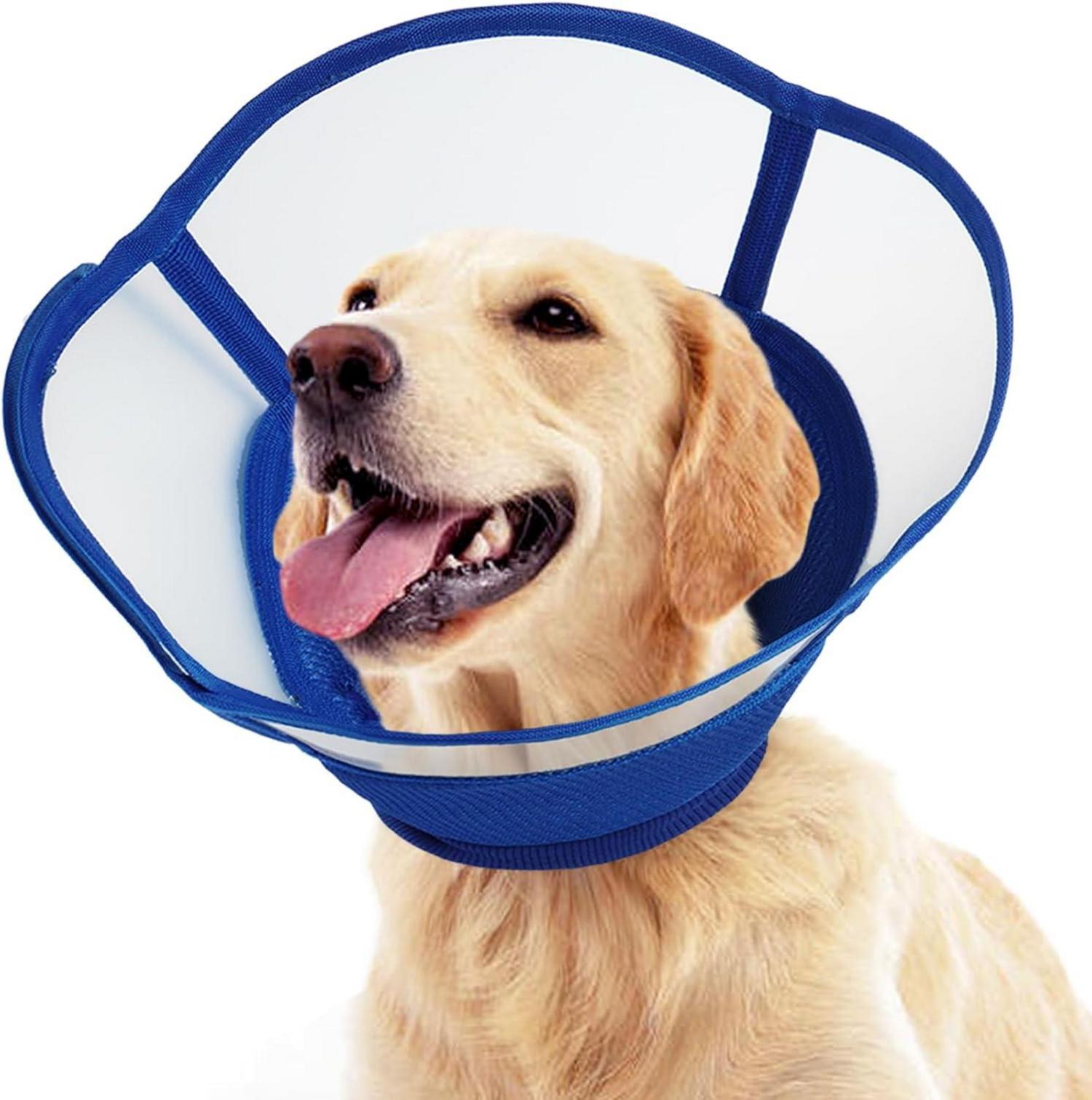 Halskrause Hund Weich Leckschutz Schutzkragen Hunde Nach op Blau L