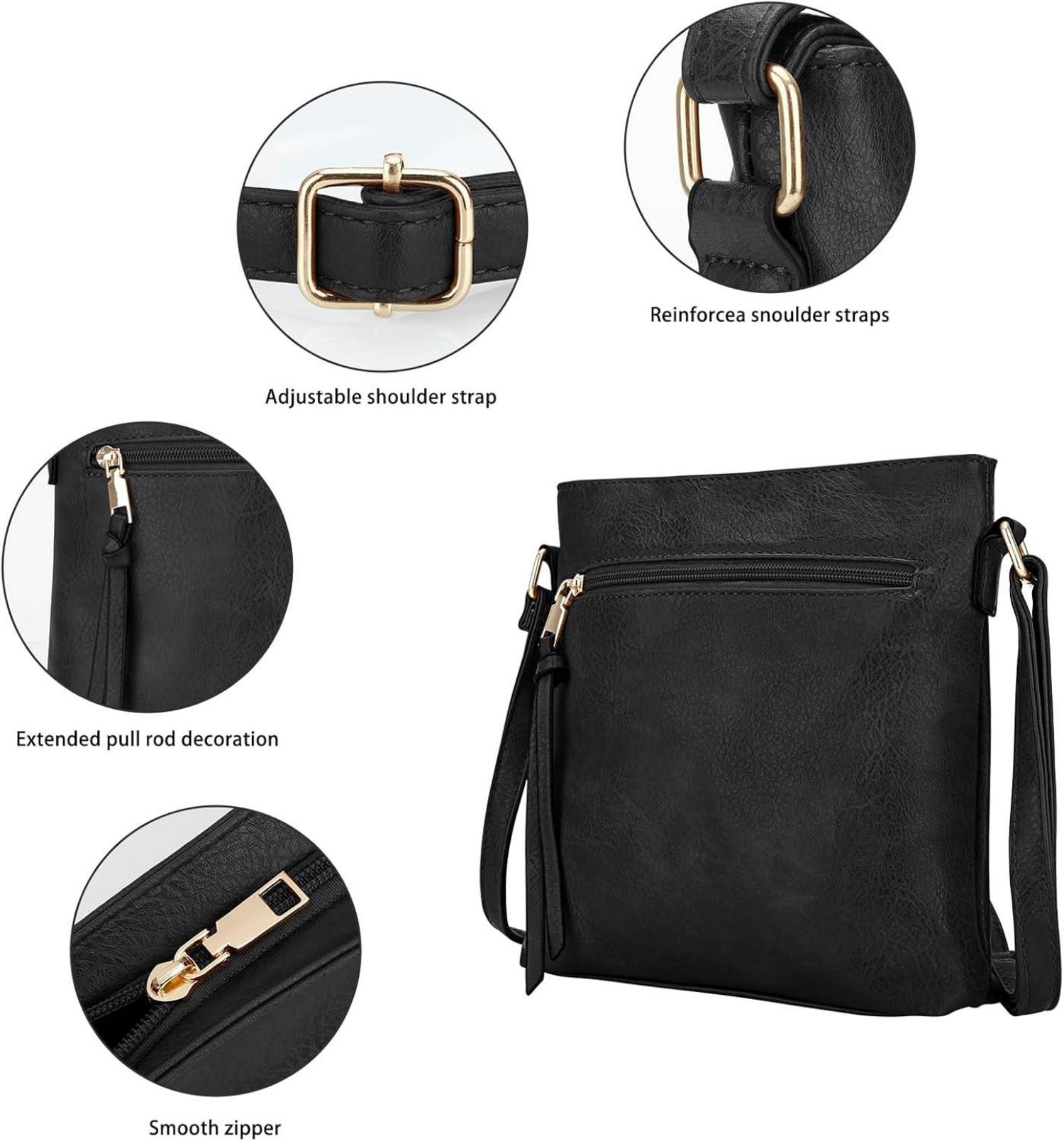 Umhängetasche aus weichem PU-Leder für Damen, Crossbody-Tasche mit