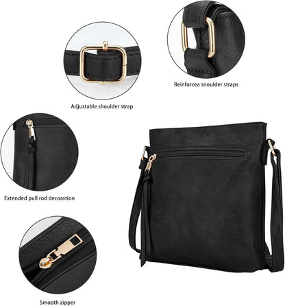 Umhängetasche aus weichem PU-Leder für Damen, Crossbody-Tasche mit