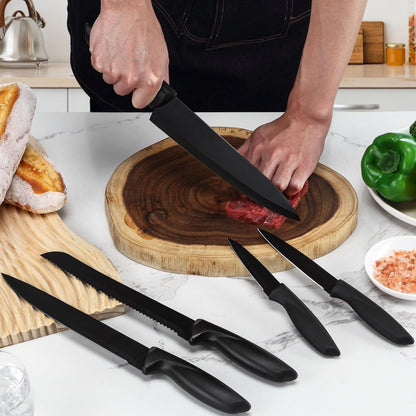 Küchenmesser Set 5-teilig Edelstahl Kochmesser Brotmesser