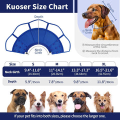 Kuoser Halskrause Hund Weich Leckschutz Blau XL Op