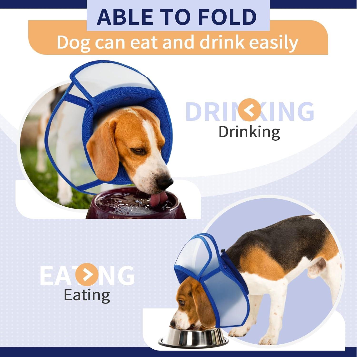 Halskrause Hund Weich Leckschutz Schutzkragen Comfy Cone Blau XL