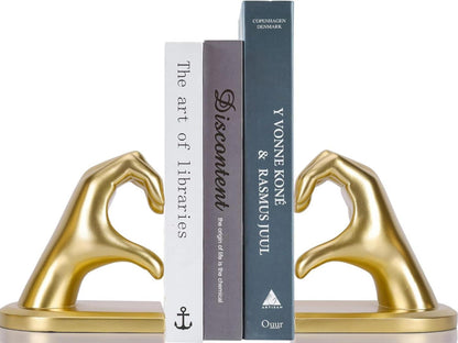 Goldene Herz Hände Deko Buchstützen Skulptur, Kreativ Bookend