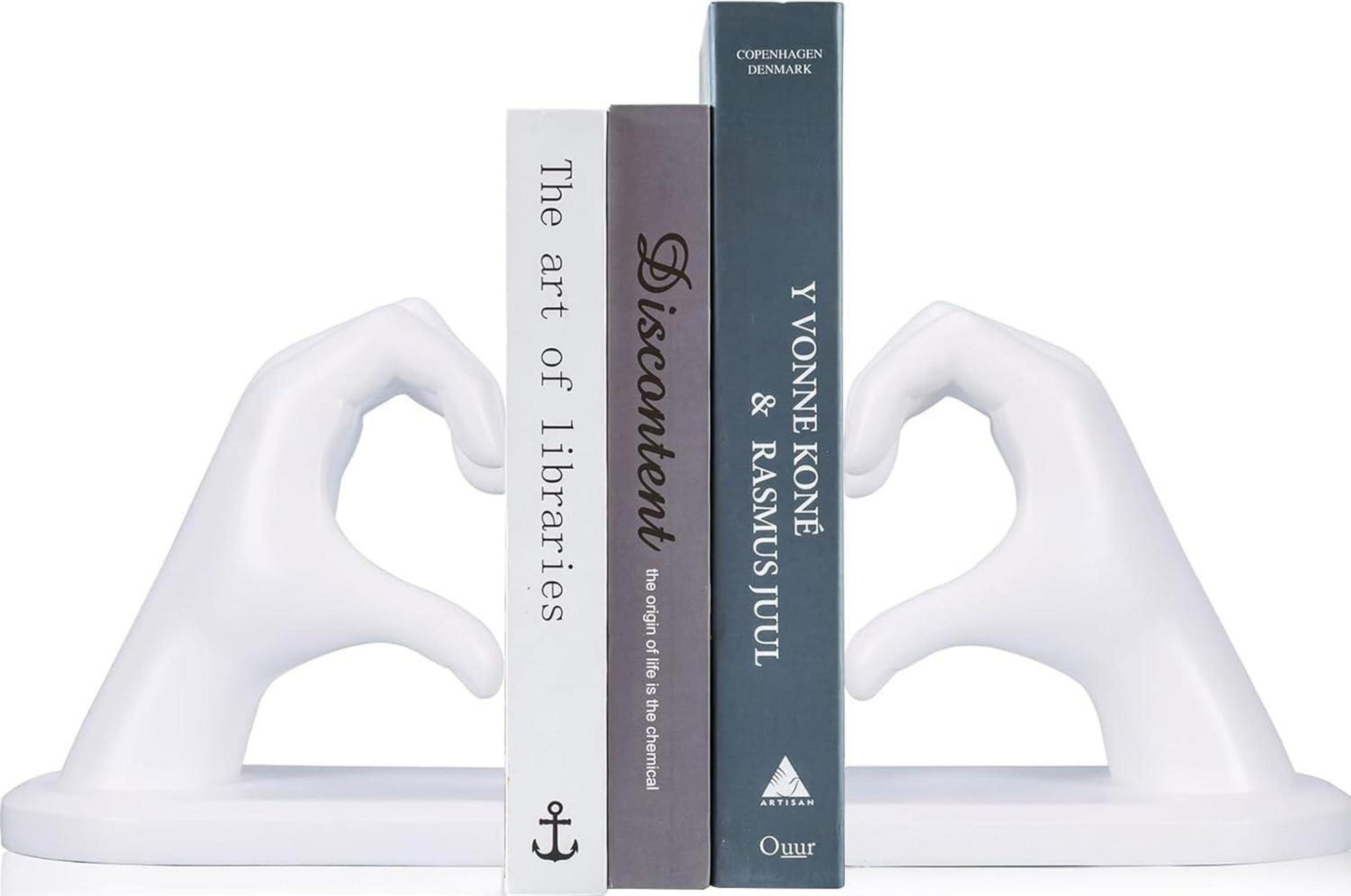 Dekorative Herz Hände Buchstützen 2er Set Skulptur