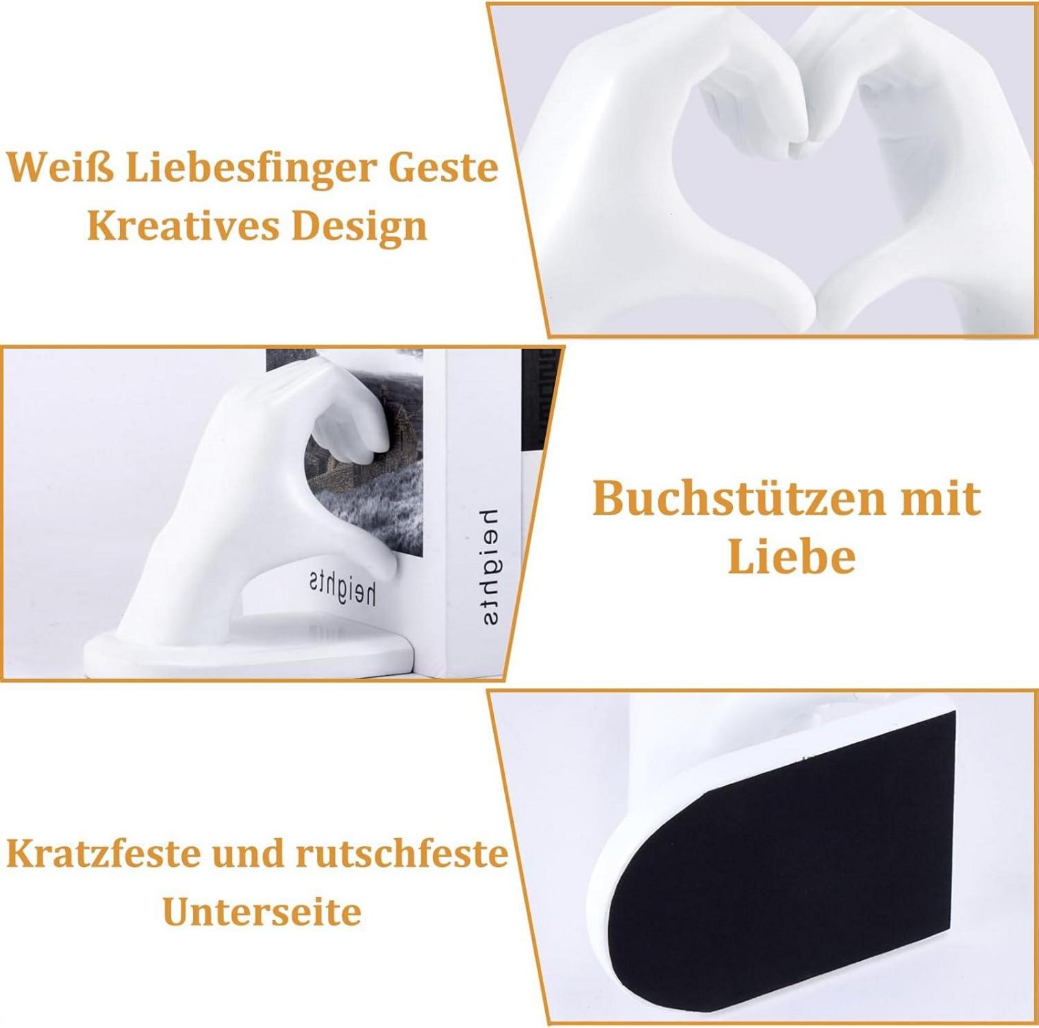 Harz Skulptur Buchstützen 2er Set, Dekorative Bücherenden für