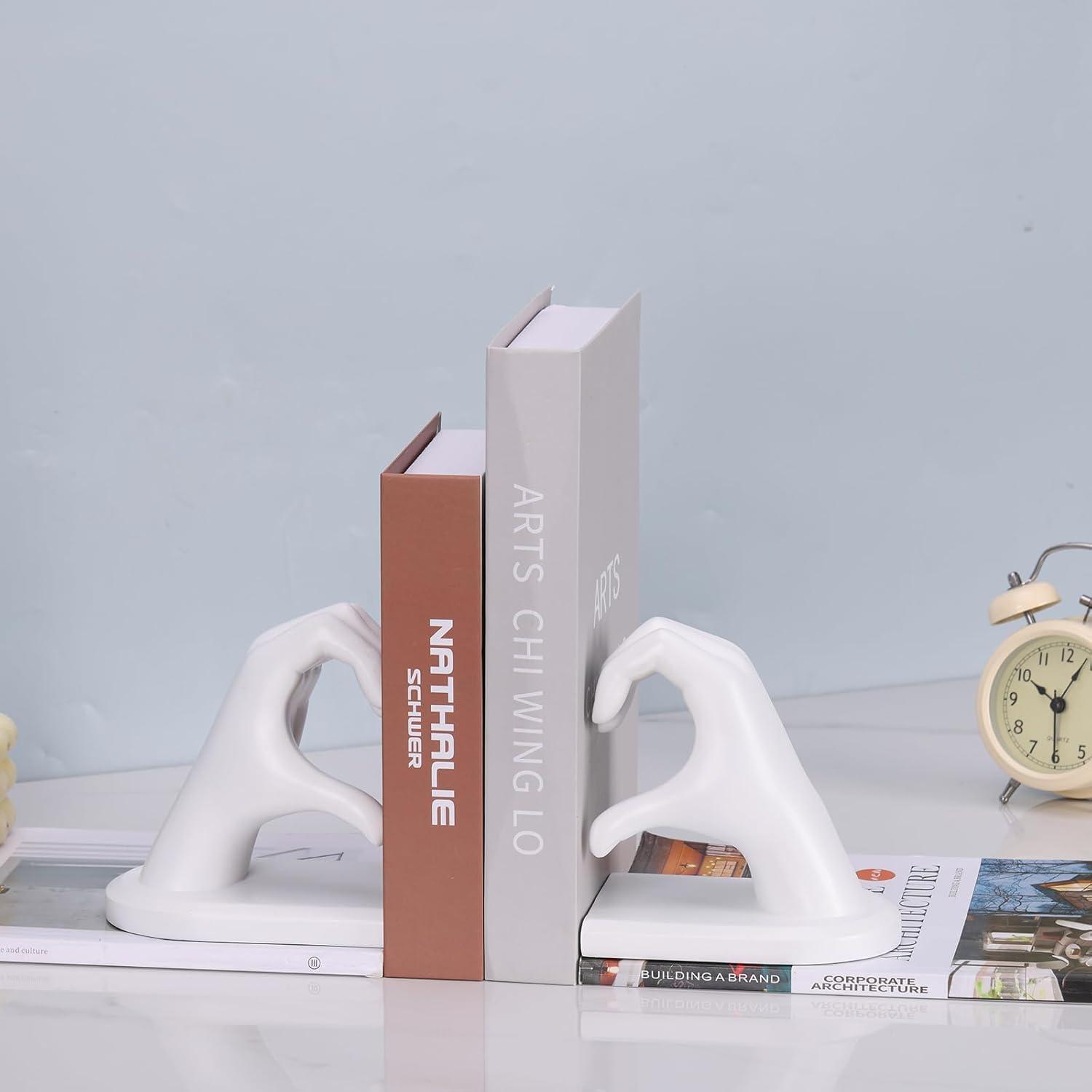 Harz Skulptur Buchstützen 2er Set, Dekorative Bücherenden für