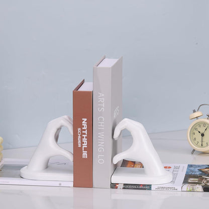 Harz Skulptur Buchstützen 2er Set, Dekorative Bücherenden für