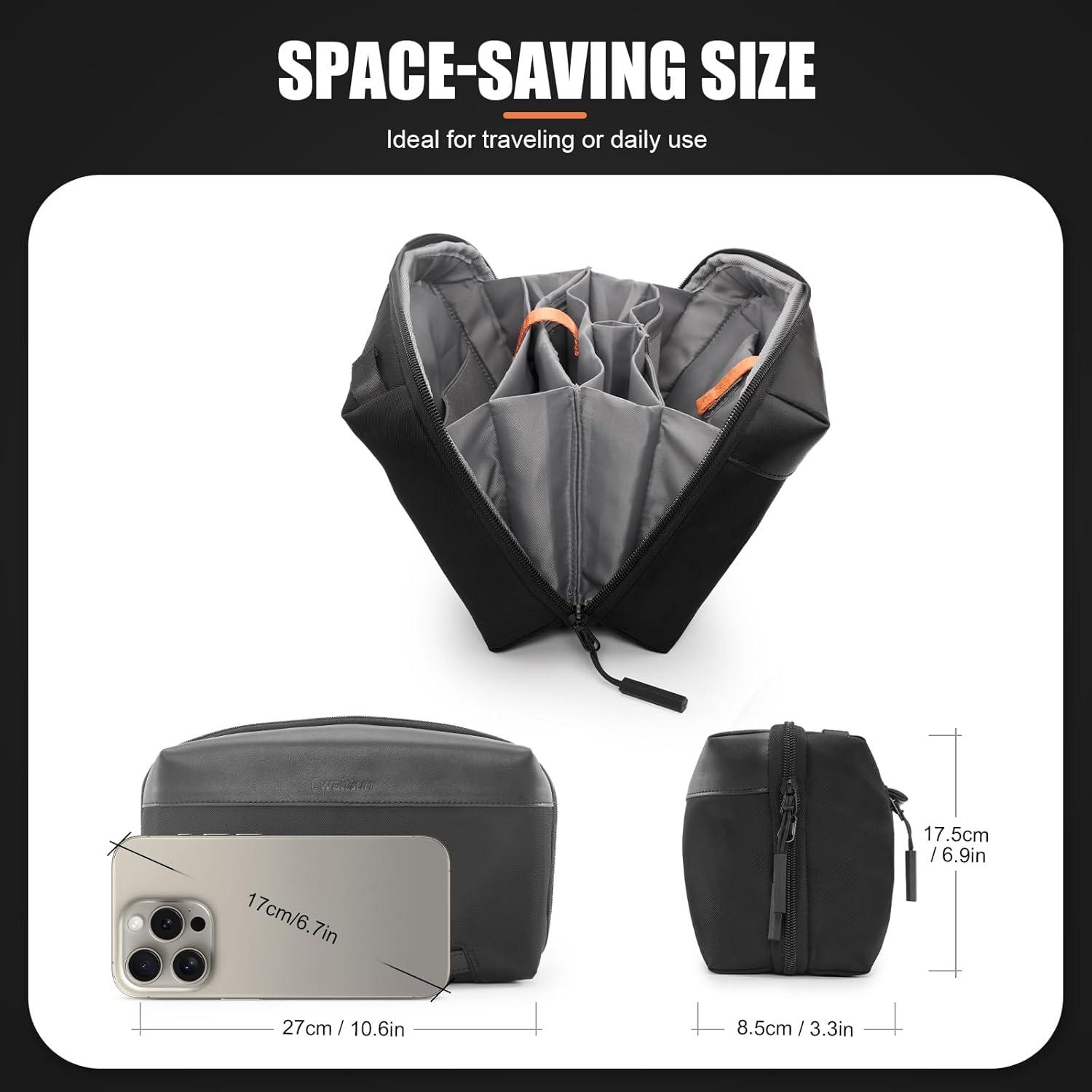 Cwatcun Große Kabeltasche Tech Beutel Organizer 4L Schwarz