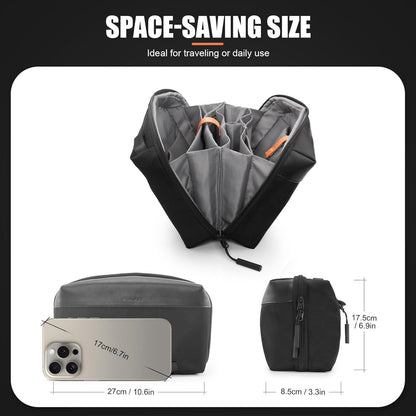 Cwatcun Große Kabeltasche Tech Beutel Organizer 4L Schwarz