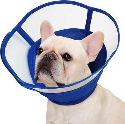 Halskrause Hund Weich Schutzkragen Halskrause für Hunde op Blau M