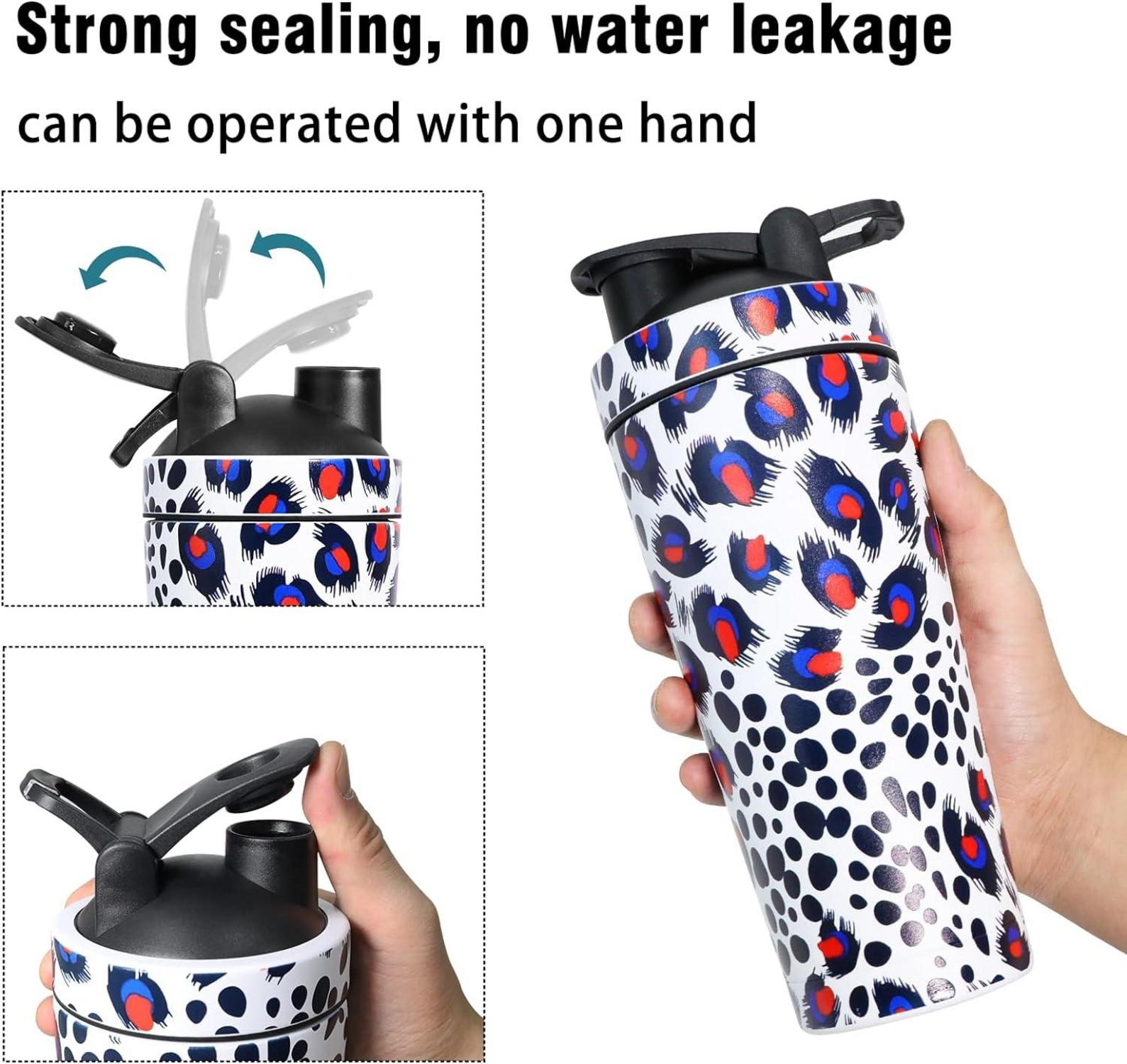 Protein Shaker Edelstahl 750ml mit Skala für Sport und Eiweißgetränke