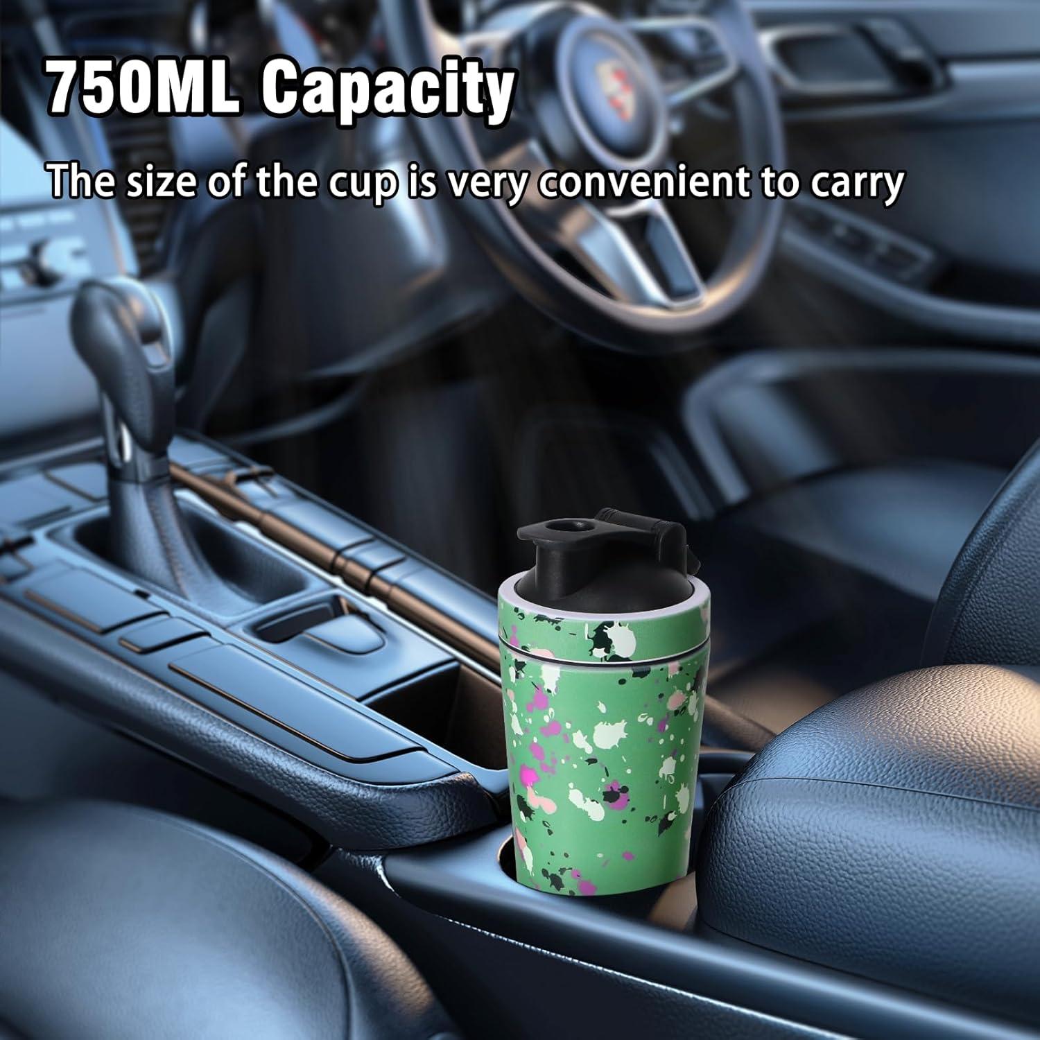 Edelstahl Protein Shaker 750ml BlenderBall Isoliert Grüner Fleckfrei