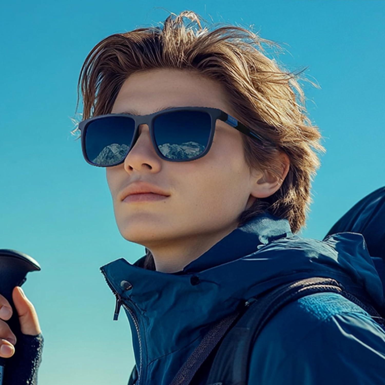 Polarisierte Sonnenbrille Herren Quadratisch TR90 Rahmen