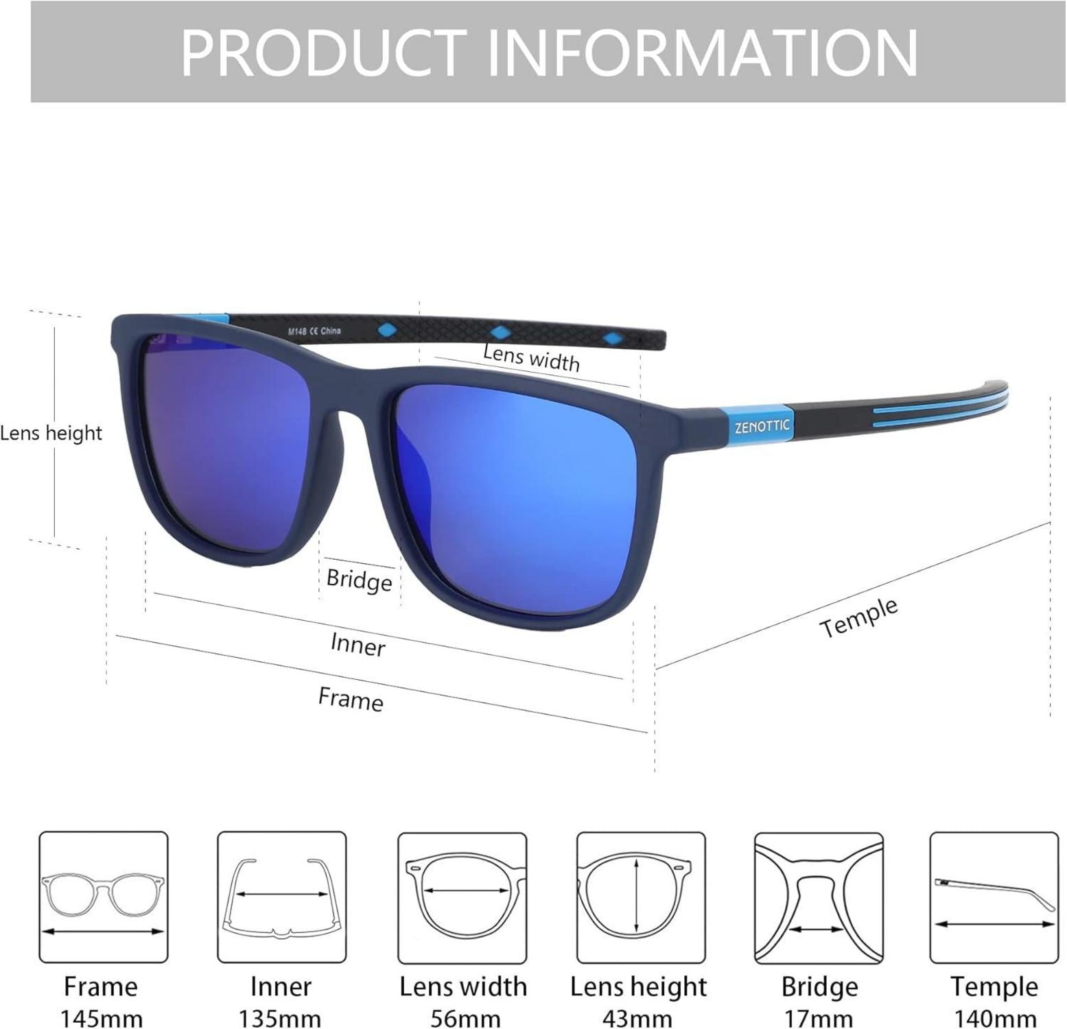 Polarisierte Sonnenbrille mit TR90-Rahmen und UV-Blockierung