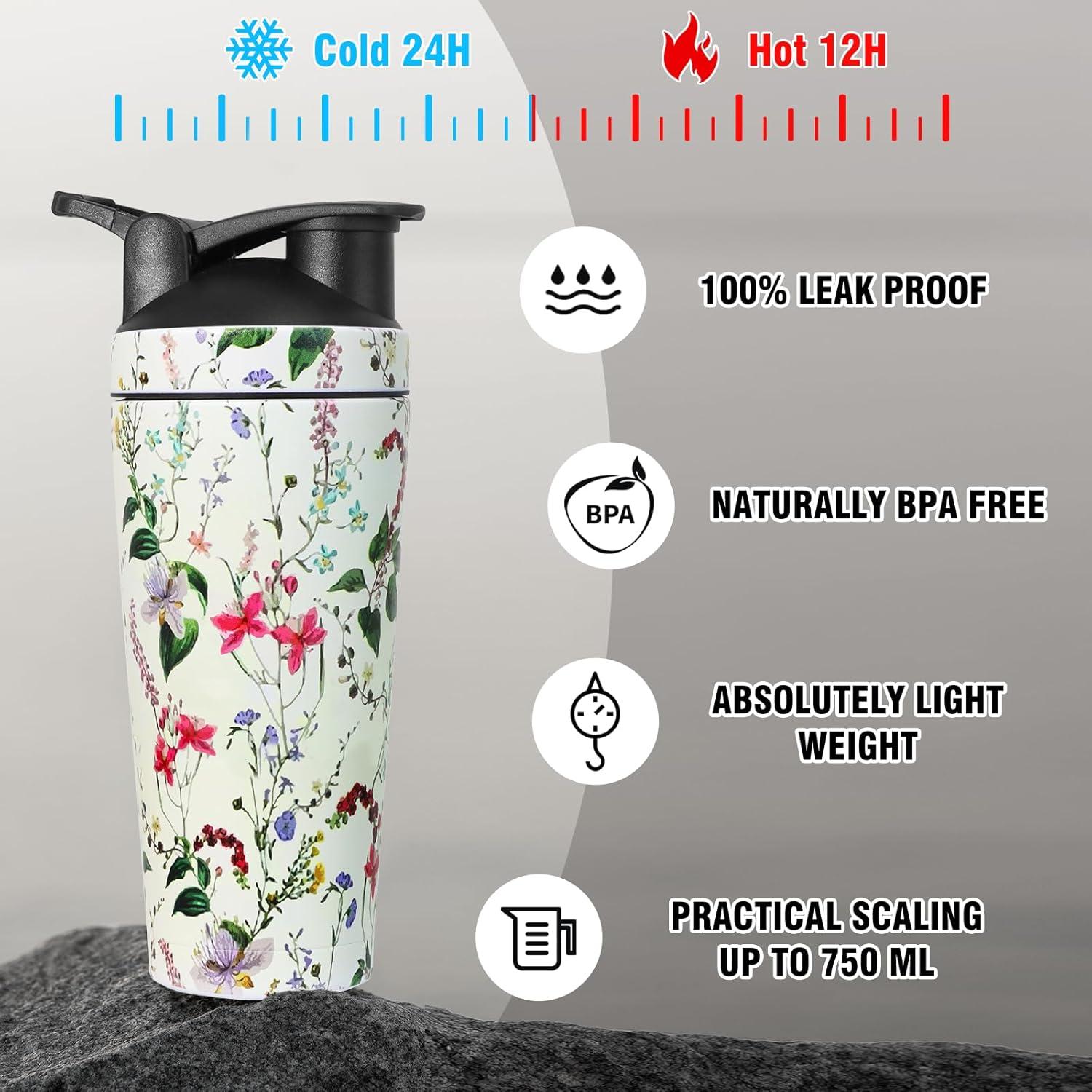 Edelstahl Protein Shaker 750ml Isoliert für Eiweiß Shakes