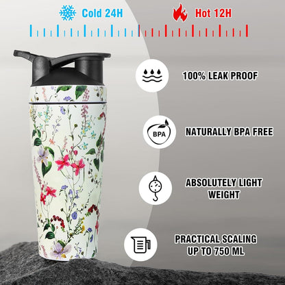 Edelstahl Protein Shaker 750ml Isoliert für Eiweiß Shakes