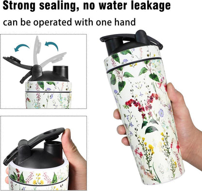 Edelstahl Protein Shaker 750ml Thermoflasche BlenderBall