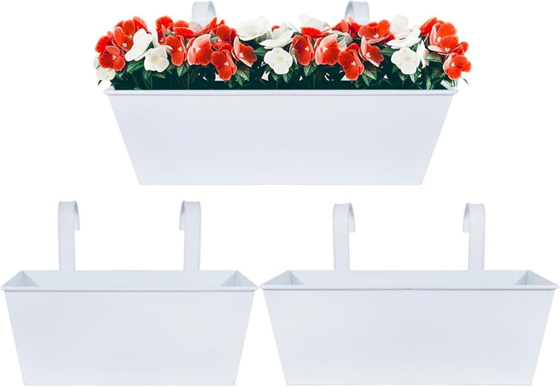 3er Set Hängende Metall Blumentöpfe für Balkon und Garten