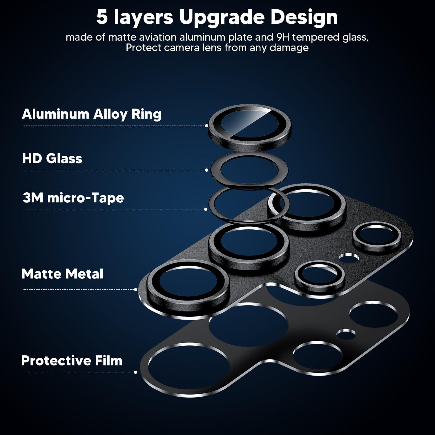 Kameraschutz Samsung Galaxy S24 Ultra 5G Schwarz 9H Härte Glas