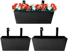 3er Set Schwarze Metall Hängetöpfe für Balkon & Garten
