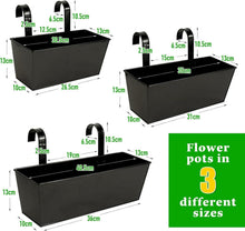 3er Set Metall Blumentöpfe für Balkon & Garten - Aufhängbare