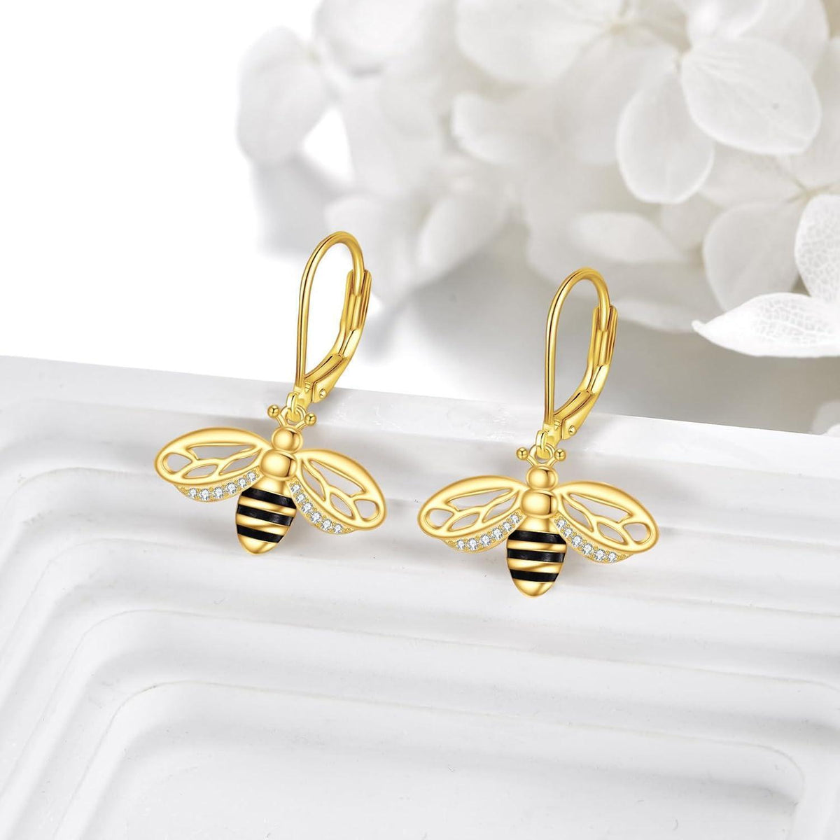 925 Sterling Silber Biene Ohrstecker für Damen & Mädchen