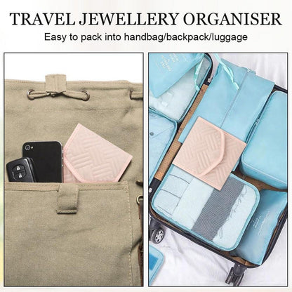 Schmuckorganizer Tasche für Reise, Ohrringe Ringe Halsketten Uhren