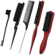 5er Set Edges Brush Sleek Bun Bürste Dichte Borsten Haarbürste
