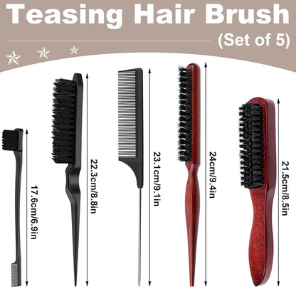 5 Stück Edges Brush Sleek Bun Bürste Set Für Haar Bart Pflege