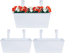 3 Hängende Blumentöpfe Metall Weiß 30.5x13x13cm - Aufhängbare