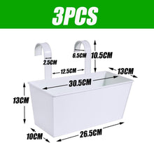 3er Set Hängende Blumentöpfe Metall Weiß für Balkon Garten