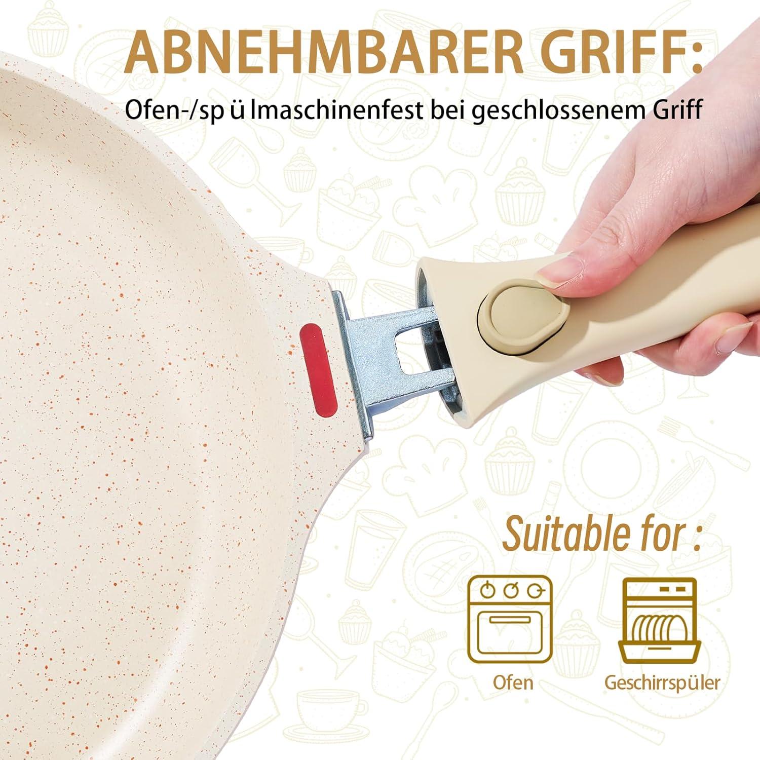 Induktionsgeeignetes Pfannen-Set mit abnehmbarem