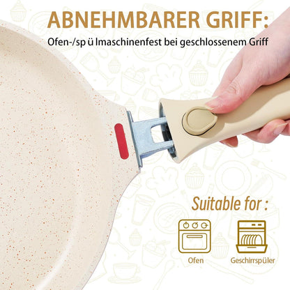 Induktionsgeeignetes Pfannen-Set mit abnehmbarem