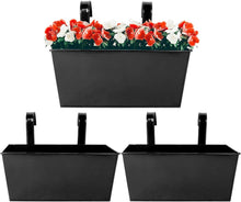 3er Set Hängende Metall Blumentöpfe Schwarz 30.5cm