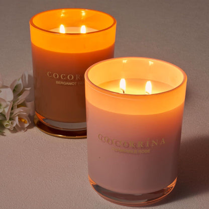 Cocorrína Duftkerze Kamille Rose 2-Doht Brenndauer 46h 420g