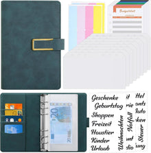 Budget Planner Deutsch A6 PU Leder Organizer mit Geldfächern