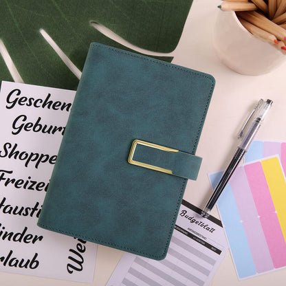 KONVINIT Budget Planner A6 PU Leder Geld Organizer mit Magnetverschluss