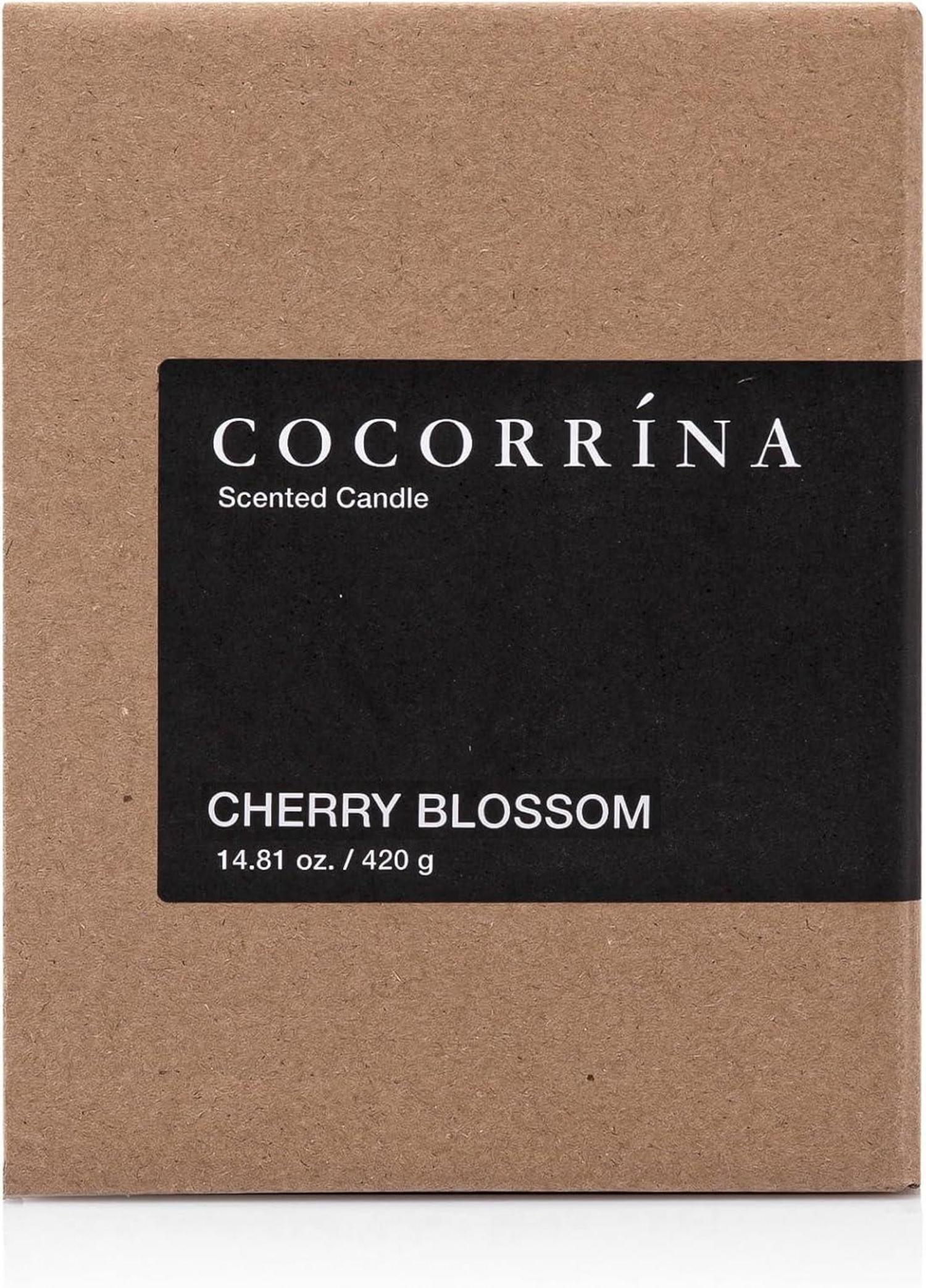 Cocorrína Candle Duftkerze Kirschblüte 420g - Sojawachs, 46 Stunden Brenndauer, Natürliches ätherisches Öl