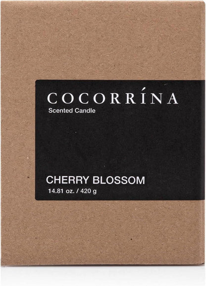 Cocorrína Candle Duftkerze Kirschblüte 420g - Sojawachs, 46 Stunden Brenndauer, Natürliches ätherisches Öl