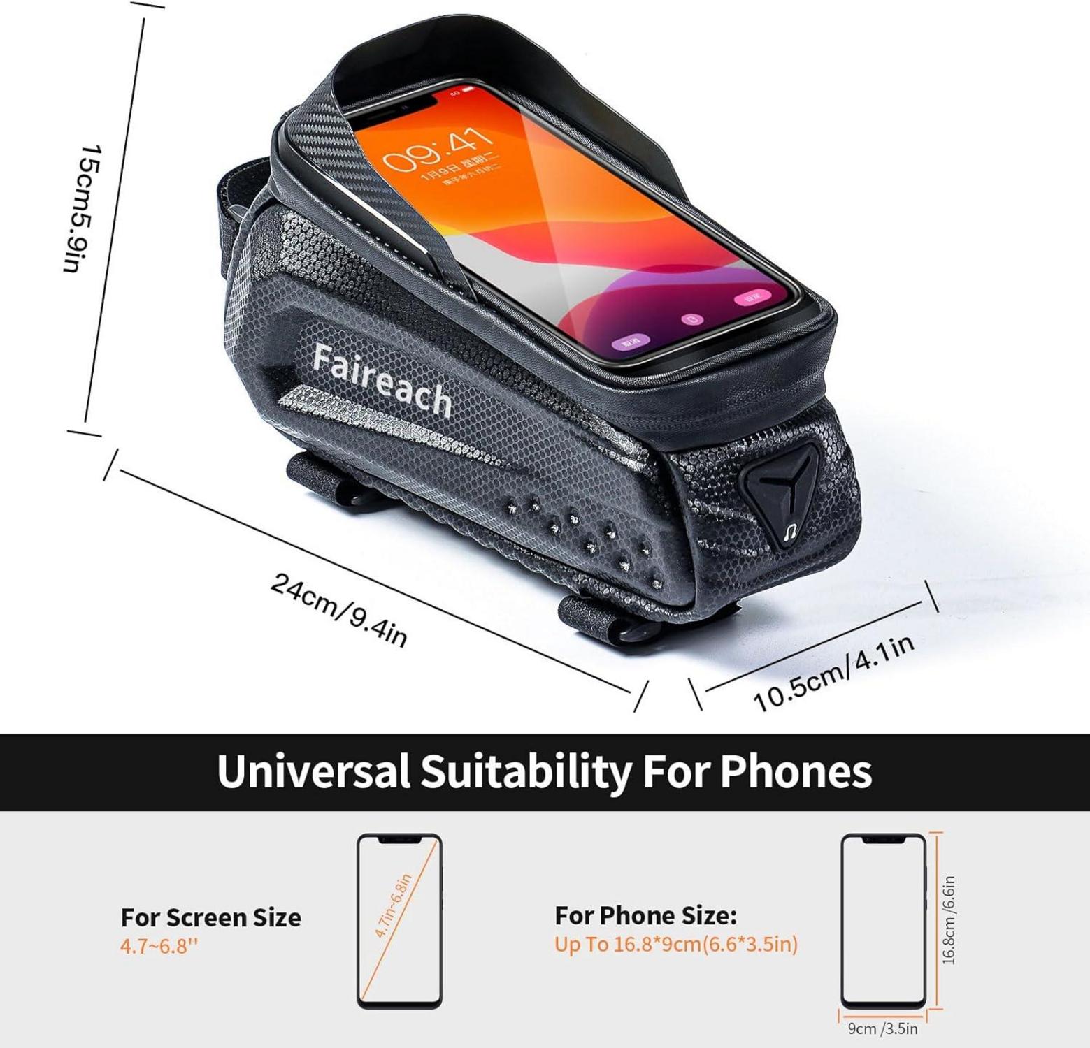 Fahrradtasche Rahmentasche Wasserdicht 7 Zoll Touchscreen