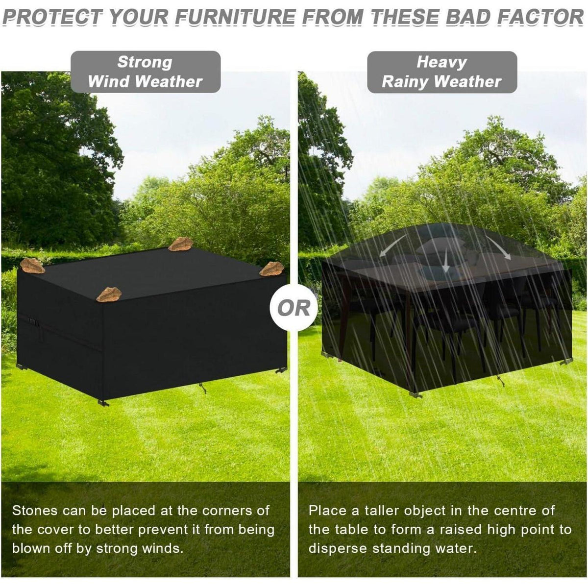 Gartenmöbel Abdeckung Wasserdicht 120x60x75cm 420D Oxford