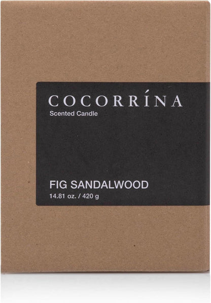 Cocorrína Candle Feige Sandelholz 2-Docht 420g - Weihnachtsgeschenk & Natürliche Soja-Kerze