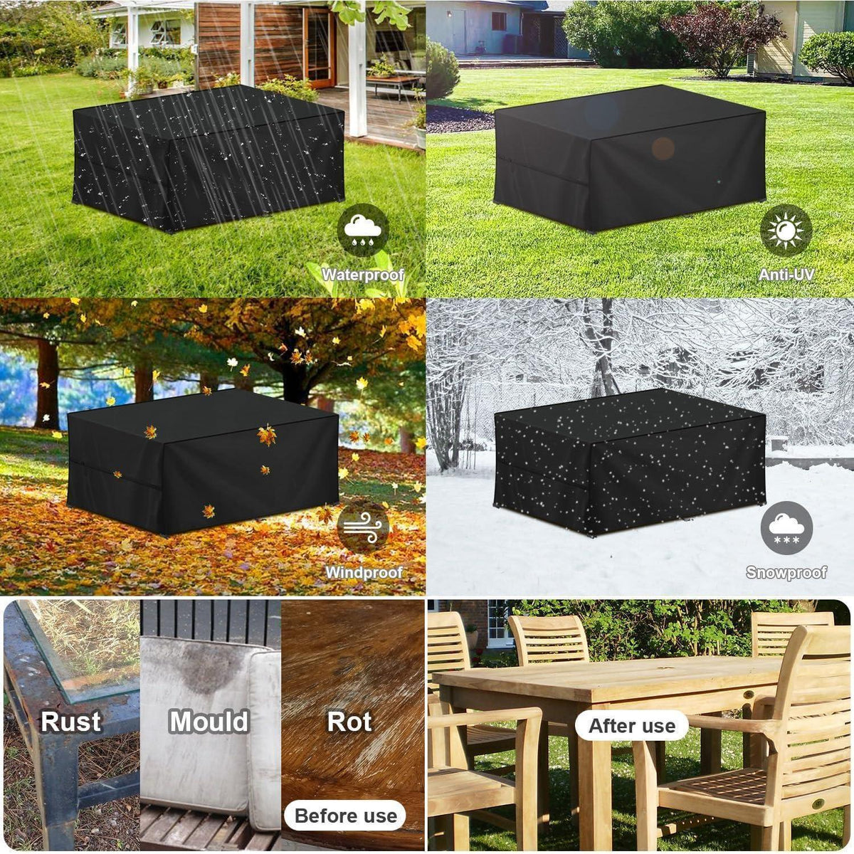 Gartenmöbel Abdeckhaube 220x100cm Wasserdicht 420D Oxford Stoff