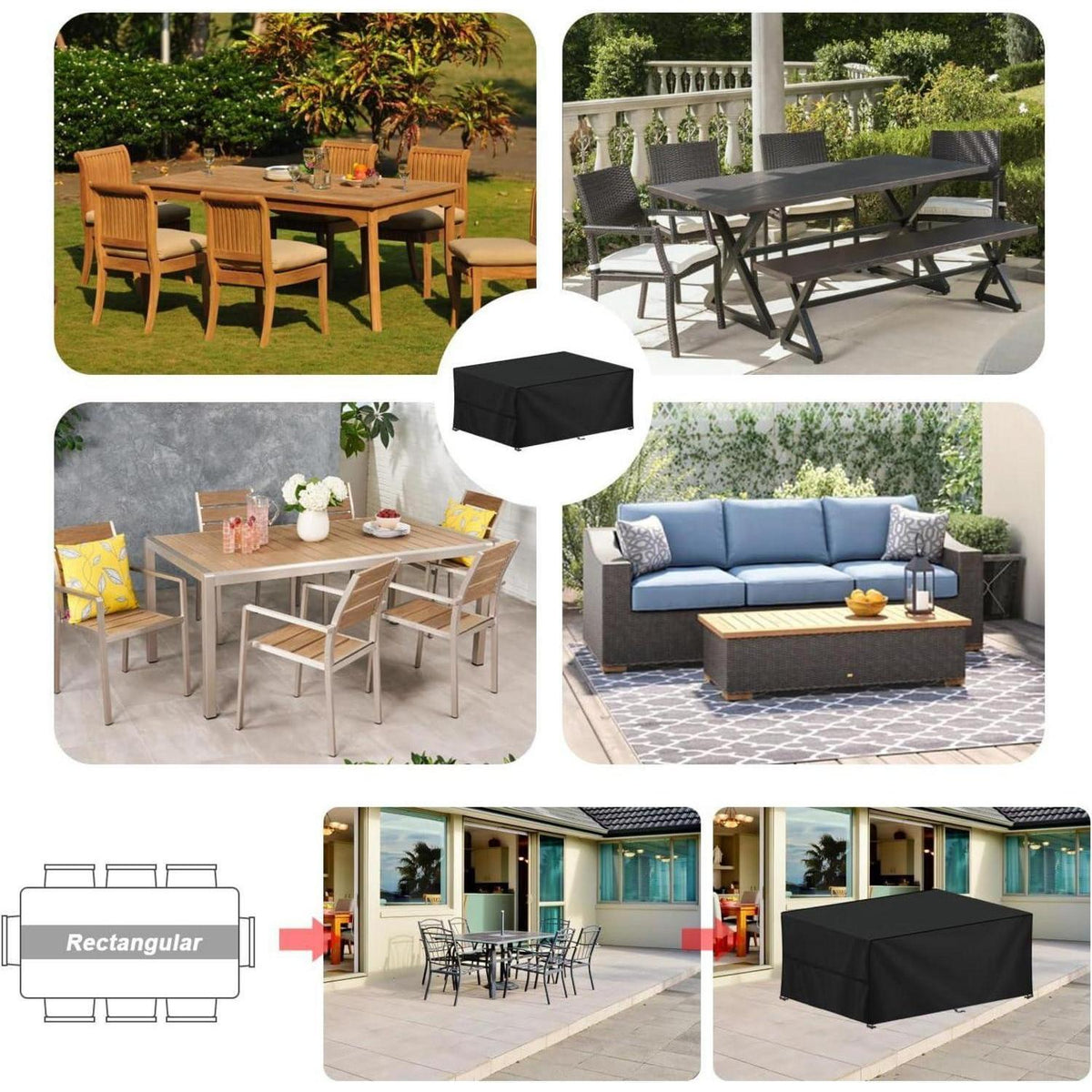 Gartenmöbel Abdeckhaube 220x100cm Wasserdicht 420D Oxford Stoff